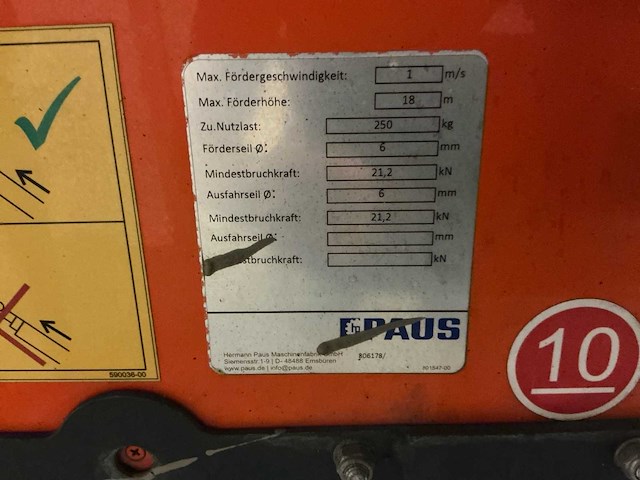 Paus 18wh-m verhuislift - afbeelding 11 van  11