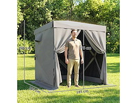 Paviljoen 1,85x1,85m waterdicht stabiel antiwinter donkergrijs - afbeelding 2 van  4
