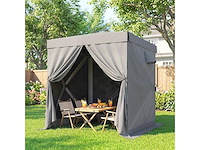 Paviljoen 1,85x1,85m waterdicht stabiel antiwinter donkergrijs - afbeelding 4 van  4