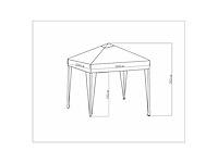 Paviljoen met draagtas, uv50+ bescherming - 300 x 300 cm - antraciet - afbeelding 5 van  5