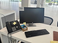 Pc scherm, toetsenbord, printer en telefoon - afbeelding 1 van  5