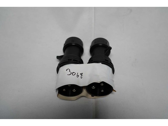 Pce - plug male 110/32/3 - black (2x) - afbeelding 1 van  1