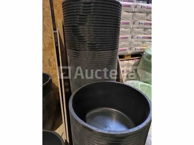 Pe-mortel in ronde pan, zwart ∅ 505 mm 40 liter (5 stuks) - afbeelding 1 van  5