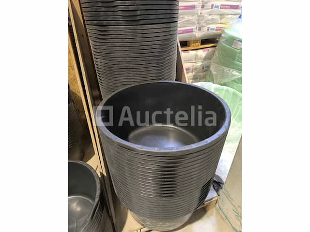 Pe-mortel in ronde pan, zwart ∅ 505 mm 40 liter (5 stuks) - afbeelding 2 van  5