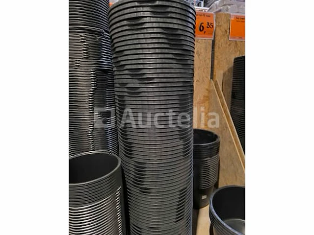 Pe-mortel in ronde pan, zwart ∅ 505 mm 40 liter (5 stuks) - afbeelding 3 van  5