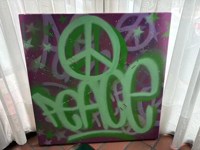 Peace tafelblad art graffiti kunstwerk - afbeelding 1 van  3