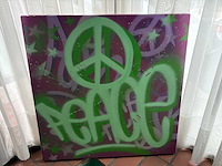 Peace tafelblad art graffiti kunstwerk - afbeelding 1 van  3
