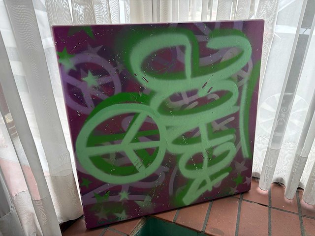 Peace tafelblad art graffiti kunstwerk - afbeelding 2 van  3