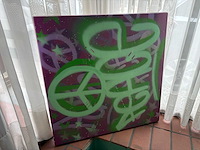 Peace tafelblad art graffiti kunstwerk - afbeelding 2 van  3