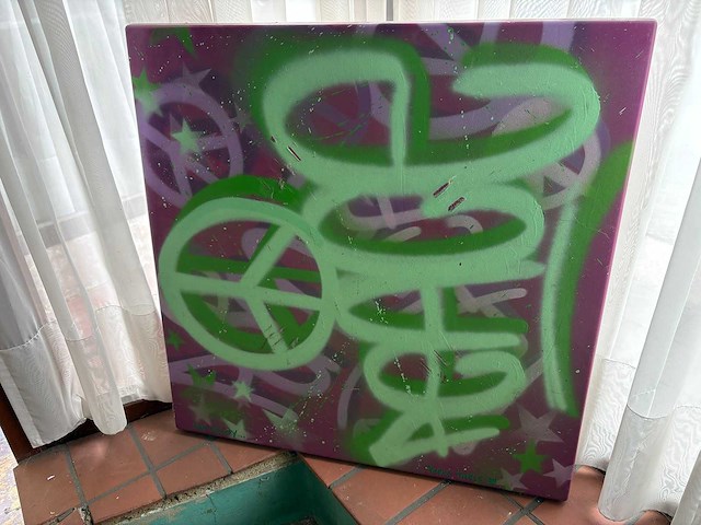 Peace tafelblad art graffiti kunstwerk - afbeelding 3 van  3
