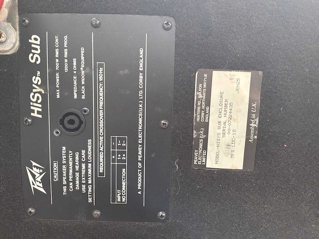 Peavey hisys sub subwoofer - afbeelding 9 van  9