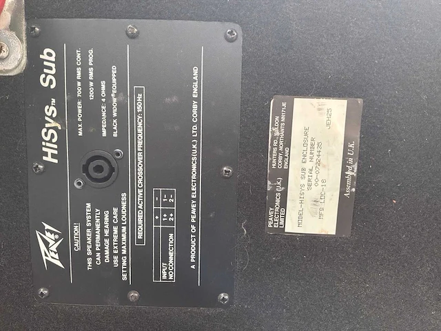 Peavey hisys sub subwoofer - afbeelding 9 van  9
