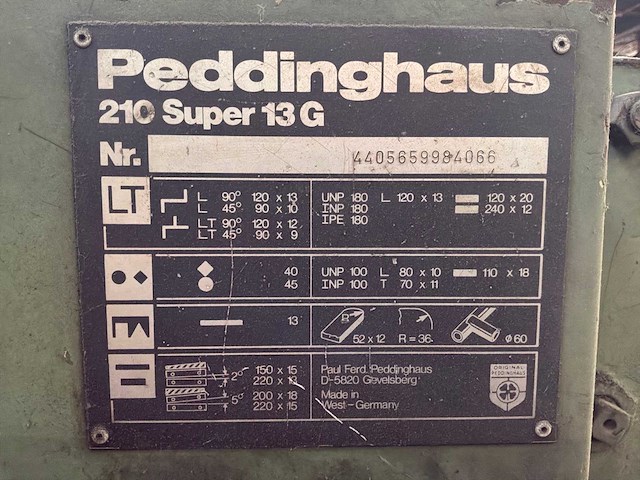 Peddinghaus 210 super 13 pons- en knipmachine - afbeelding 7 van  8
