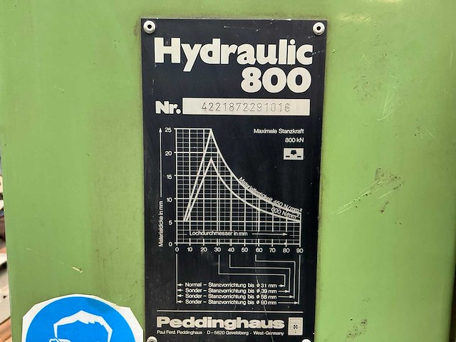 Peddinghaus hydraulic 800 ponsmachine - afbeelding 6 van  9