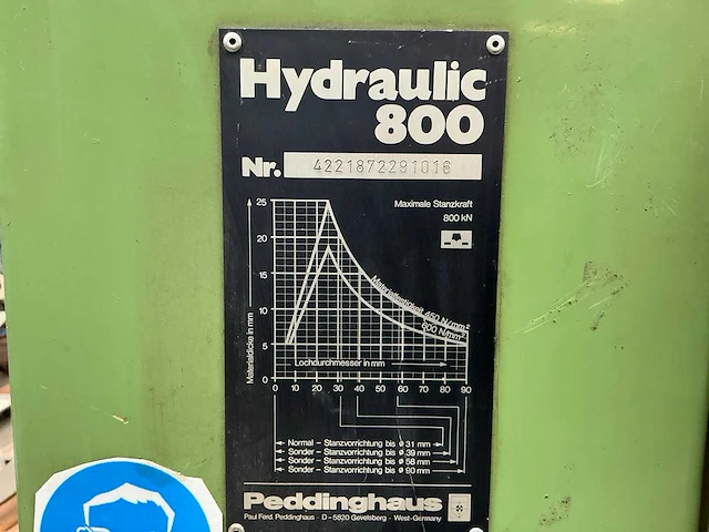Peddinghaus hydraulic 800 ponsmachine - afbeelding 11 van  12