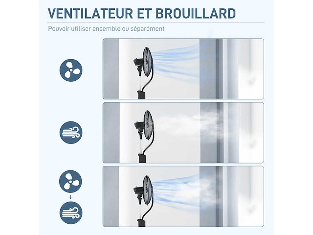 Pedestal fan fogger 90w afstandsbedieningstimer - afbeelding 4 van  5