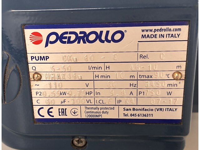 Pedrollo ckm 80-e vloeistofringpomp 230v - afbeelding 7 van  9
