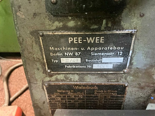 Pee wee iii/49 draadwalsmachine - afbeelding 7 van  7