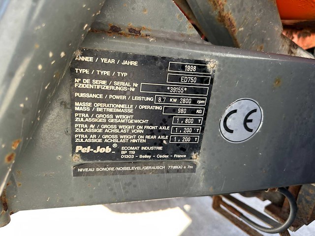 Pel-job - 1998 - ed750 - dumper - afbeelding 35 van  41