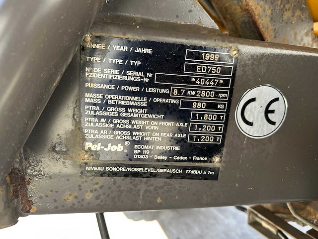 Pel-job - 1999 - ed750 - bandendumper - afbeelding 38 van  43