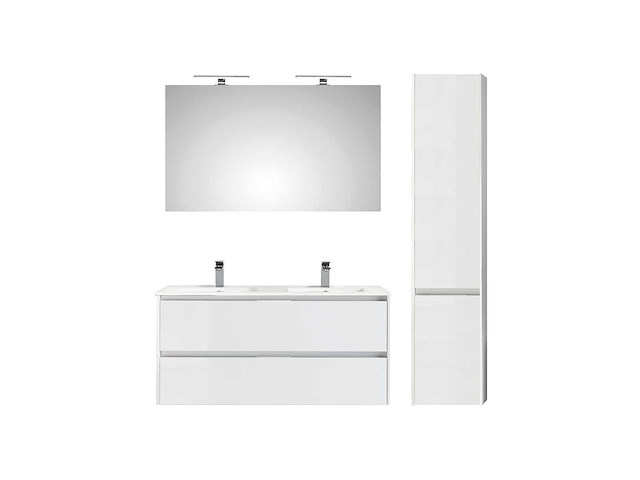 Pelipal - calypsos 120 cm - badmeubelset greeploos wit + hoge kast - afbeelding 1 van  3