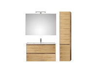 Pelipal - calypsos 90 cm - badmeubelset greeploos riviera eiken + hoge kast - afbeelding 1 van  3