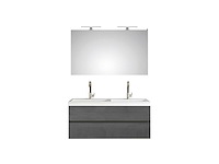 Pelipal - cubic 120 cm - badmeubelset greeploos oxid donkergrijs