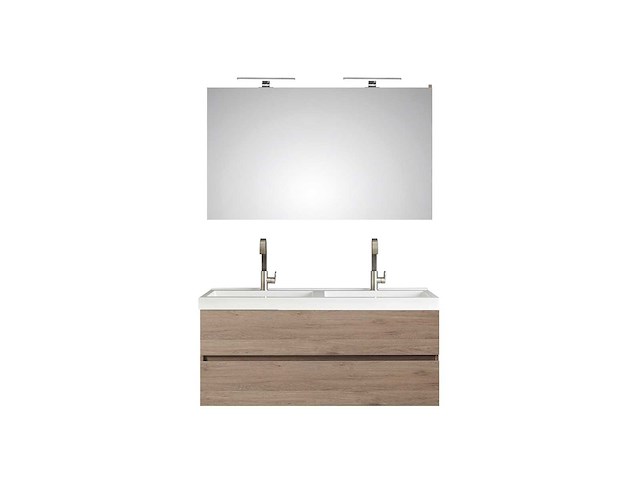 Pelipal - cubic 120 cm - badmeubelset greeploos sanremo eiken - afbeelding 1 van  4