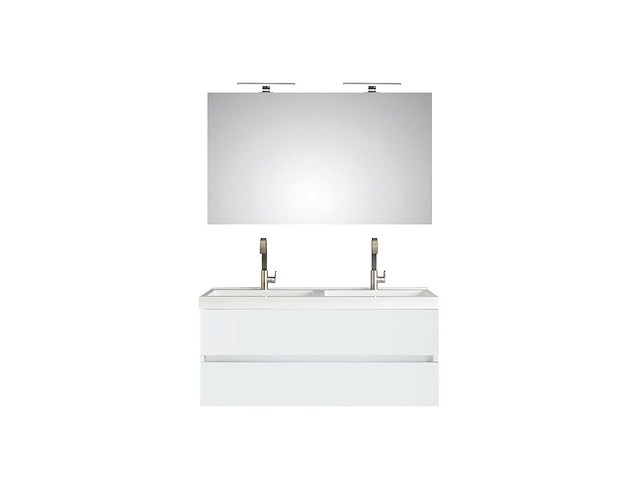 Pelipal - cubic 120 cm - badmeubelset greeploos wit - afbeelding 1 van  1