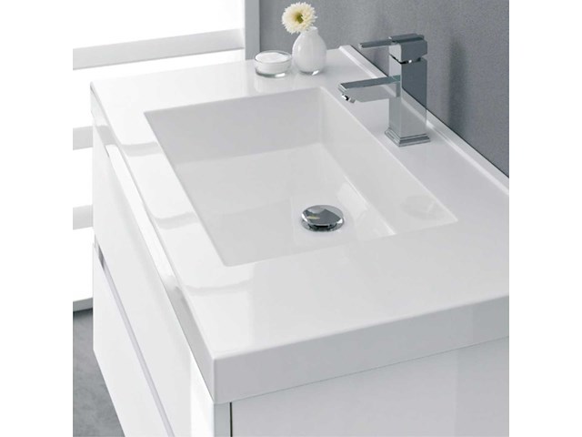 Pelipal - cubic 90 cm - badmeubelset greeploos wit - afbeelding 2 van  3