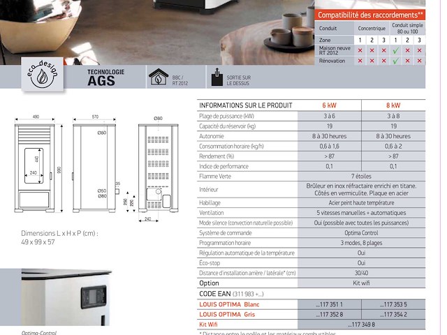 Pelletkachel supra louis 6 optima - afbeelding 2 van  4