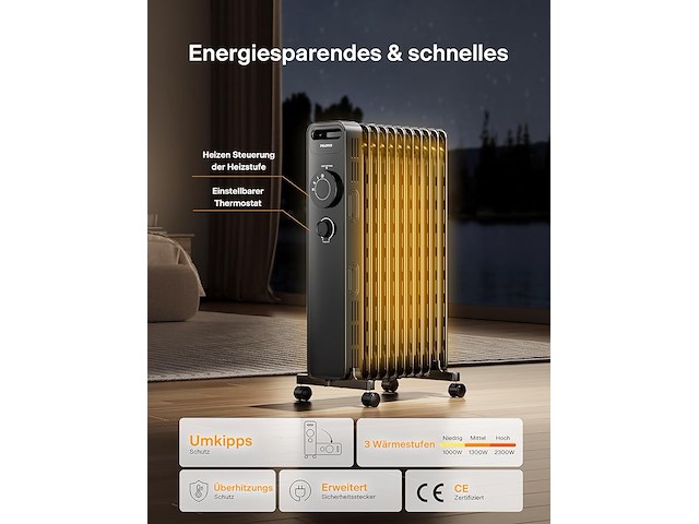 Pelonis oliegevulde radiator - afbeelding 2 van  4