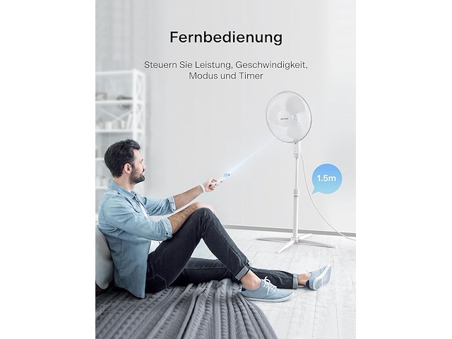 Pelonis vloerventilator met afstandsbediening - afbeelding 5 van  6