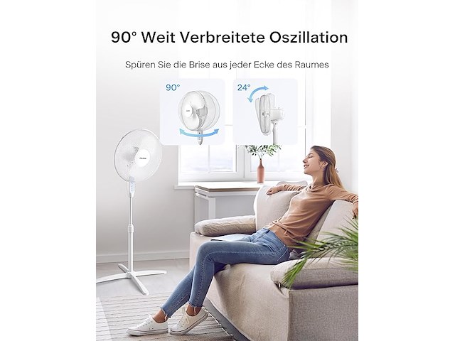 Pelonis vloerventilator met afstandsbediening - afbeelding 4 van  5