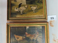 Pendant schilderijen met kippen - afbeelding 1 van  6