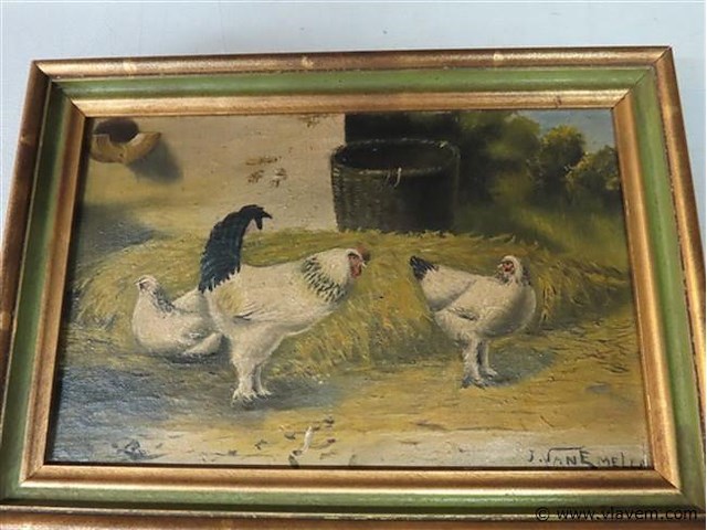 Pendant schilderijen met kippen - afbeelding 2 van  6