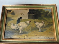 Pendant schilderijen met kippen - afbeelding 2 van  6