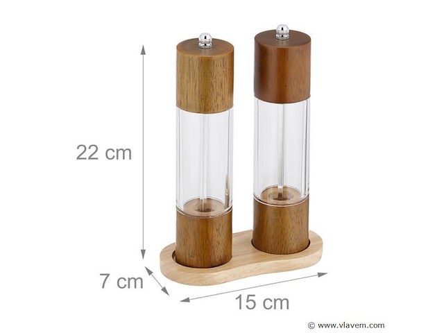 Peper en zout molen set - afbeelding 2 van  4