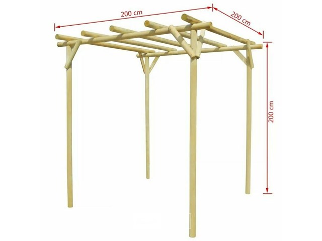 Pergola, afm 200x200x200 cm - afbeelding 3 van  3