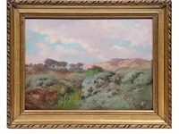 Périclès pantazis (1849-1884), view of the dunes, oil on panel 23 x 32.5 cm. (9.06 x 12.80 in.), frame: 31 x 40 cm. (12.19 x 15 3/4 in.) - afbeelding 2 van  4