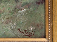 Périclès pantazis (1849-1884), view of the dunes, oil on panel 23 x 32.5 cm. (9.06 x 12.80 in.), frame: 31 x 40 cm. (12.19 x 15 3/4 in.) - afbeelding 4 van  4