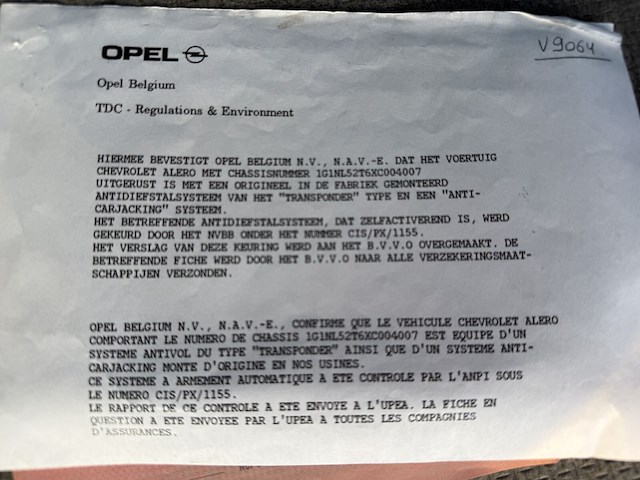 Personenauto chevrolet alero (2000 /1g1 nl5 2t6 xc 004 007) - afbeelding 18 van  25