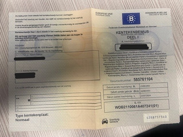 Personenwagen mercedes e220 cdi, type 211, variant u00cf0, variant tdaaa510, ch.nr. wdb2110061a407241, bouwjaar 23-09-2003 (sleutel, inschrijvingsbewijs deel i en gelijkvormigheidsattest) - afbeelding 17 van  30