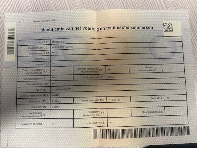 Personenwagen mercedes e220 cdi, type 211, variant u00cf0, variant tdaaa510, ch.nr. wdb2110061a407241, bouwjaar 23-09-2003 (sleutel, inschrijvingsbewijs deel i en gelijkvormigheidsattest) - afbeelding 18 van  30