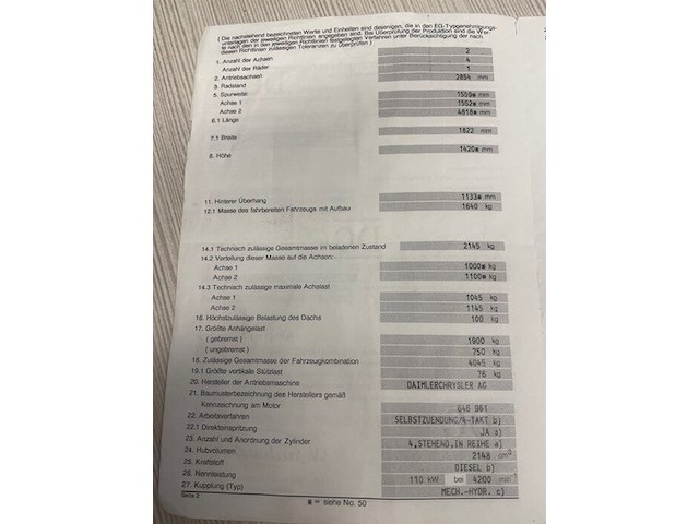 Personenwagen mercedes e220 cdi, type 211, variant u00cf0, variant tdaaa510, ch.nr. wdb2110061a407241, bouwjaar 23-09-2003 (sleutel, inschrijvingsbewijs deel i en gelijkvormigheidsattest) - afbeelding 20 van  30