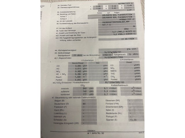 Personenwagen mercedes e220 cdi, type 211, variant u00cf0, variant tdaaa510, ch.nr. wdb2110061a407241, bouwjaar 23-09-2003 (sleutel, inschrijvingsbewijs deel i en gelijkvormigheidsattest) - afbeelding 21 van  30