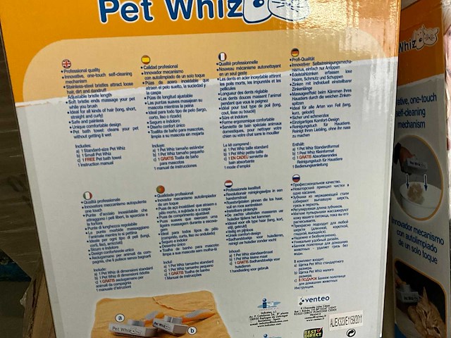 Pet whiz zelf reinigende borstel voor katten en honden (96x) - afbeelding 3 van  5