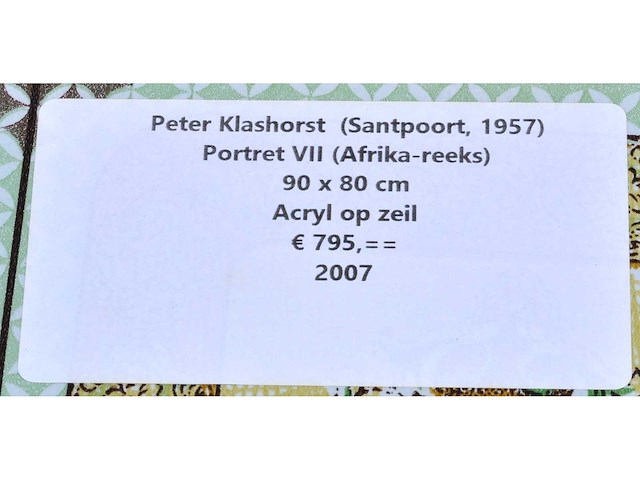Peter klashorst - portret vii - acryl op zeildoek - 90x80 cm - 2007 - afbeelding 2 van  10