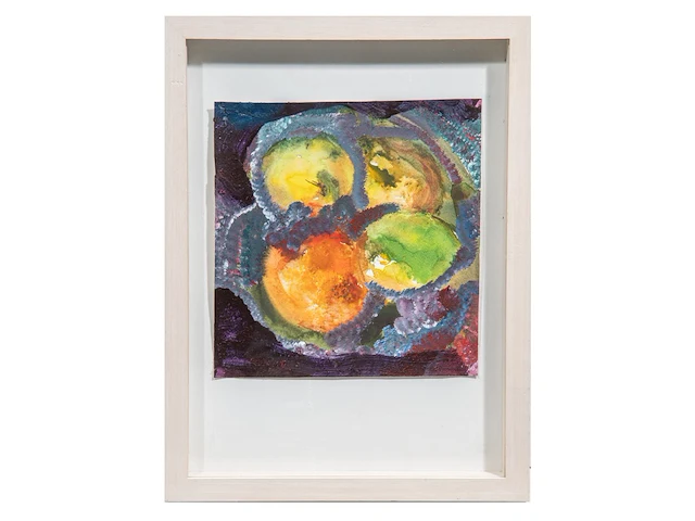 Peter rogiers (1967), 'd'après cézanne', 1998, acrylic and watercolour on paper 27.5 x 26 cm. (10.83 x 10.24 in.), frame: 48.5 x 36.5 cm. (19.08 x 14.36 in.) - afbeelding 2 van  3
