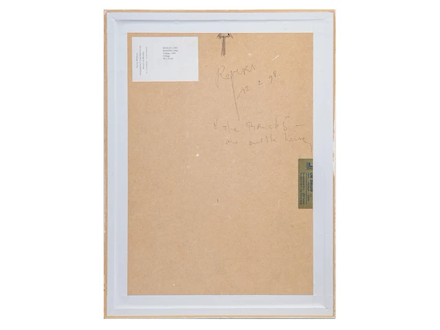 Peter rogiers (1967), 'the bricks', 1998, mixed media collage 40 x 32 cm. (15 3/4 x 12.59 in.), frame: 48.5 x 36.5 cm. (19.08 x 14.36 in.) - afbeelding 3 van  4